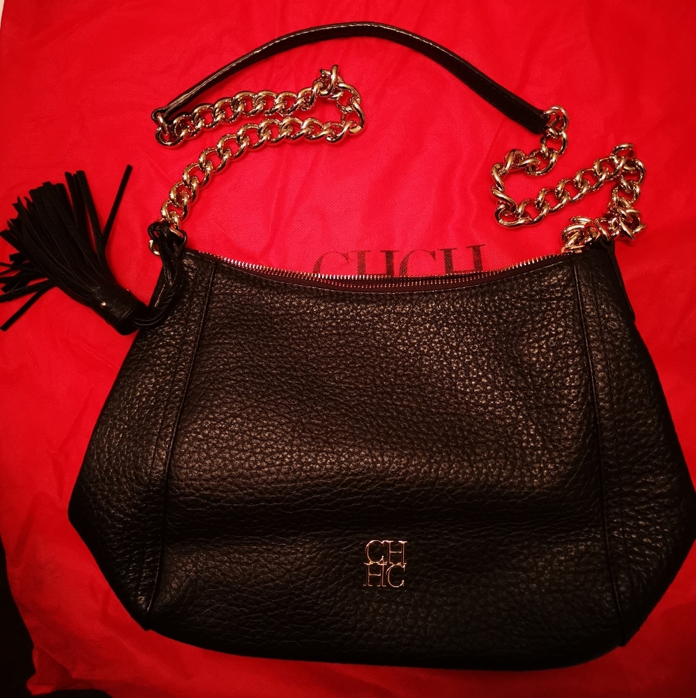 Carolina Herrera CH Shoulder brown bag